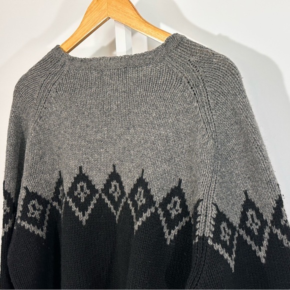 Hong Kong Eddie Bauer Lambswool Fair Isle Crewneck Sweater Outdoor Nordic XL - Picture 4 of 5